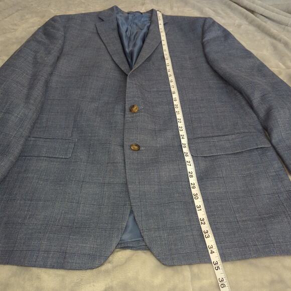 Ralph Ralph Lauren Blue Blazer Sport Coat 48L Canada Union Wool/ Linen/ Silk - Picture 5 of 12